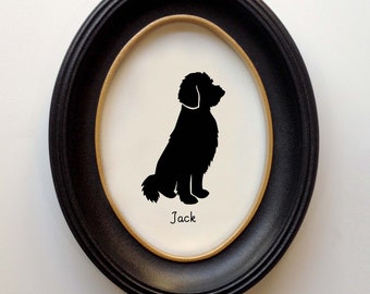 Goldendoodle Silhouette Personalized Dog Portrait, Pet Gift, Hand Cut by SilhouetteMyPet Design: DOG-GDO02