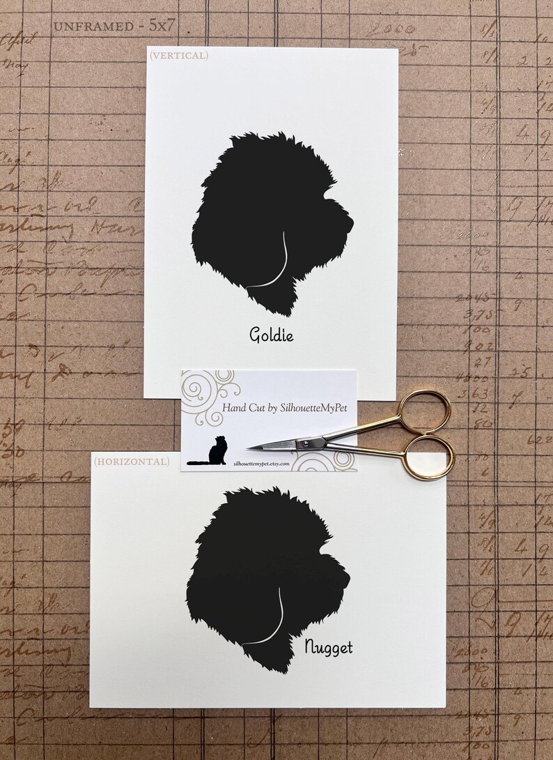 Cockapoo Silhouette Dog Portrait | Hand-cut Pet Memorial | Frame ...