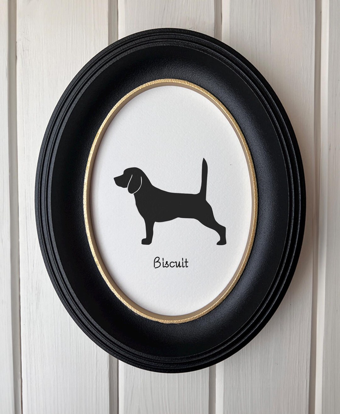 Beagle Silhouette Dog Portrait Memorial Art | Hand-cut Pet Memorial ...