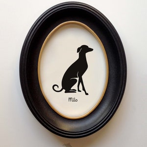 Italian Greyhound Silhouette Personalized Dog Portrait, Pet Gift, Hand Cut by SilhouetteMyPet Design:DOG-IGH06