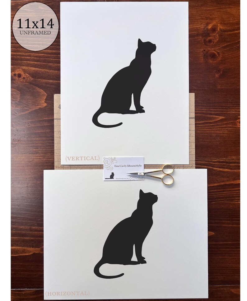 Bengal Cat Silhouette Portrait | Hand-Cut Pet Memorial | Frame & Personalized Text Options imagen 19