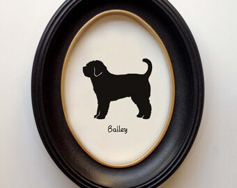 Spanish Water Dog Silhouette Personalized Dog Portrait, Pet Gift, Hand Cut by SilhouetteMyPet Design: DOG-SWD02