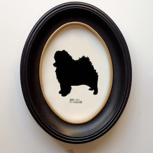 Pomeranian Silhouette Personalized Dog Portrait, Pet Gift, Hand Cut by SilhouetteMyPet Design:DOG-POM01 image 1