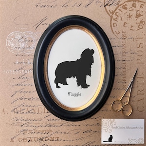 Cavalier King Charles Spaniel Silhouette Dog Portrait, Pet Gift, Hand Cut by SilhouetteMyPet Design:DOG-CKC01