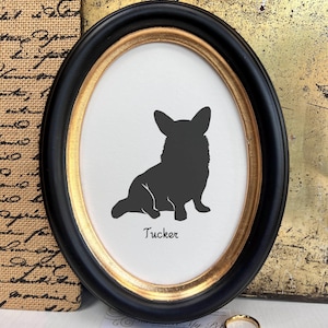 Cardigan Welsh Corgi Silhouette Dog Portrait, Pet Gift, Hand Cut by SilhouetteMyPet Design:DOG-CWC02