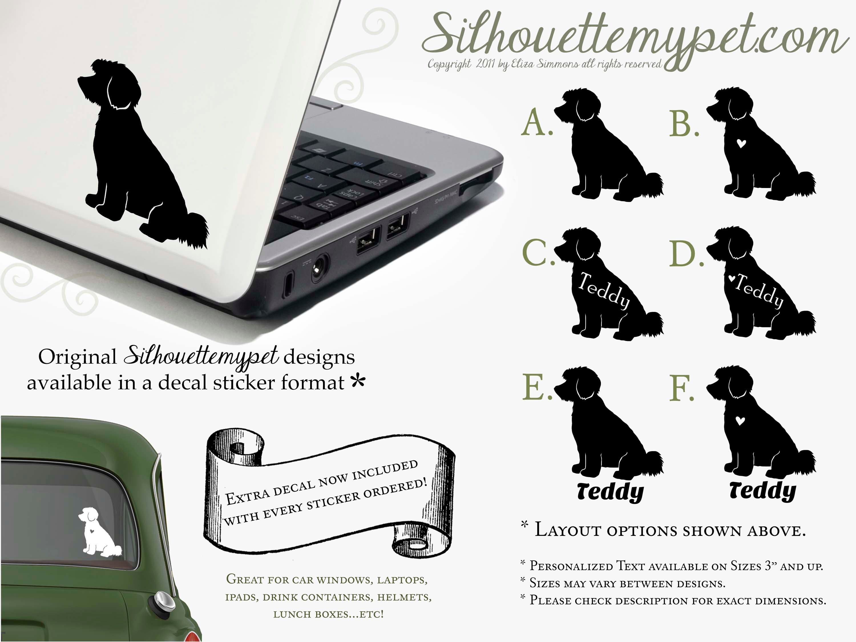 Havapoo Sticker Havapoo Silhouette Dog Vinyl Decal - Bumper Sticker - Silhouettemypet ...