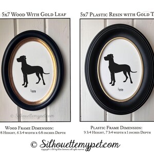 Great Dane Silhouette Dog Portrait | Hand-Cut Pet Memorial | Frame & Personalized Text Options image 5