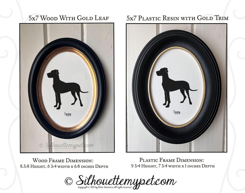 Great Dane Silhouette Dog Portrait | Hand-Cut Pet Memorial | Frame & Personalized Text Options image 5