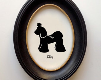 Shih Tzu Silhouette Personalized Dog Portrait, Pet Gift, Hand Cut by SilhouetteMyPet Design:DOG-SHZ05