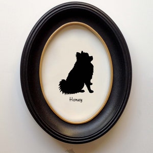 Pomeranian Silhouette Personalized Dog Portrait, Pet Gift, Hand Cut by SilhouetteMyPet Design:DOG-POM03