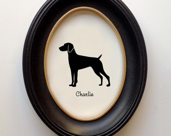 German Shorthaired Pointer Silhouette Personalized Dog Portrait, Pet Gift, Hand Cut by SilhouetteMyPet Design:DOG-GSP05