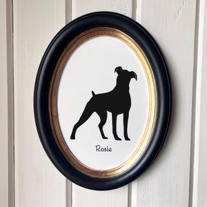 Hand-Cut Boxer Silhouette Dog Portrait, Memorial Gift, Heirloom Wall Art, Personalized with Your Pet&#39;s Name