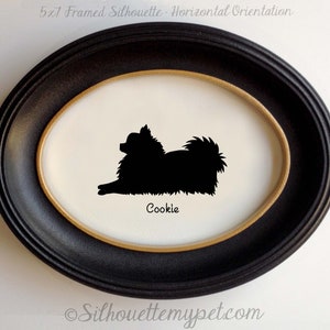 Pomeranian Silhouette Personalized Dog Portrait, Pet Gift, Hand Cut by SilhouetteMyPet Design:DOG-POM02