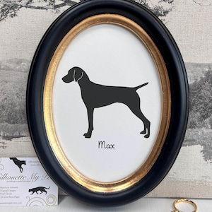 Vizsla Silhouette Dog Portrait, Pet Gift, Hand Cut by SilhouetteMyPet Design:DOG-VIZ01