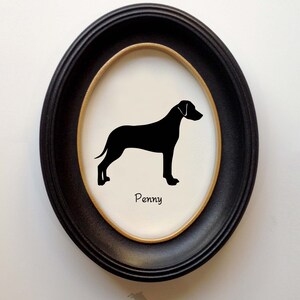 Rhodesian Ridgeback Silhouette Personalized Dog Portrait, Pet Gift, Hand Cut by SilhouetteMyPet Design:DOG-RHD01