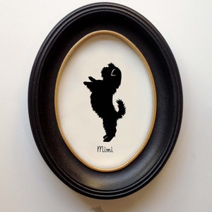 Shih Tzu Silhouette Personalized Dog Portrait, Pet Gift, Hand Cut by SilhouetteMyPet Design:DOG-SHZ04
