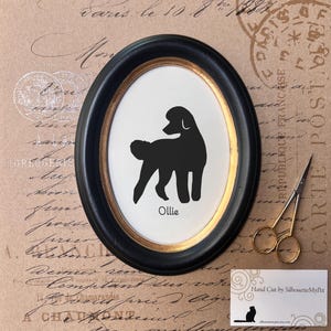 Poodle Silhouette (Standard) Dog Portrait, Pet Gift, Hand Cut by SilhouetteMyPet Design:DOG-SPO06