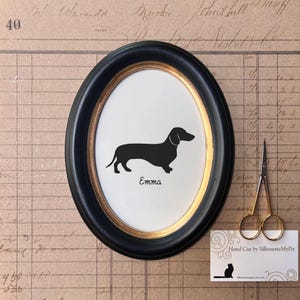 Dachshund Silhouette Dog Portrait, Pet Gift, Hand Cut by SilhouetteMyPet Design: DOG-DAC01