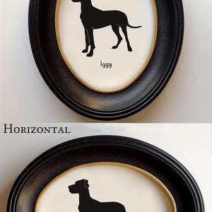 Great Dane Silhouette Dog Portrait | Hand-Cut Pet Memorial | Frame & Personalized Text Options image 9
