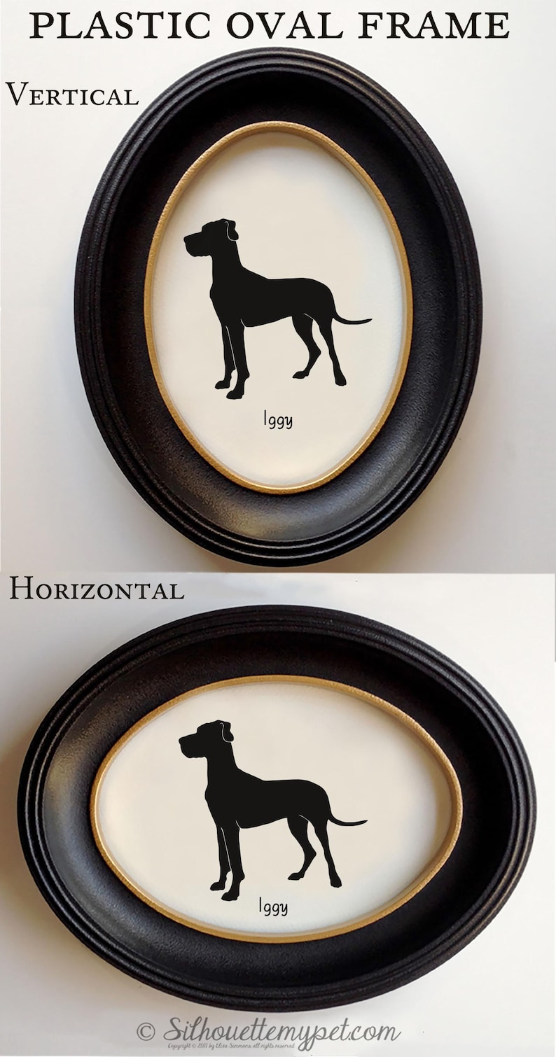 Great Dane Silhouette Dog Portrait | Hand-Cut Pet Memorial | Frame & Personalized Text Options image 9
