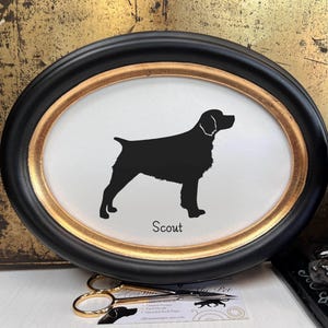Brittany Spaniel Silhouette Dog Portrait, Pet Gift, Hand Cut by SilhouetteMyPet Design:DOG-BRI02