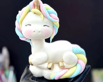 Unicorn Cake Topper Personalized Edible Fondant Unicorn Birthday Cake Decoration Girl Birthday Decor