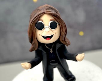 Ozzy Style Rock Singer Cake Topper, Handmade Edible Fondant Figurine, Custom Music Birthday Cake Decoration, Rock Party, Wedding Keepsake