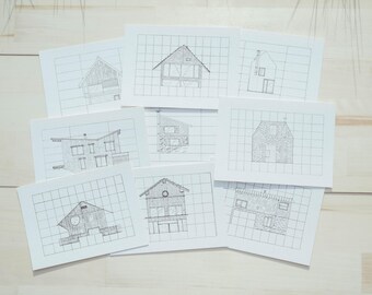 Serie Nordic Mini - Pack de 9 unidades, blanco y negro