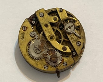 Antique 25mm Gold Jeweled Pocket Watch Movement