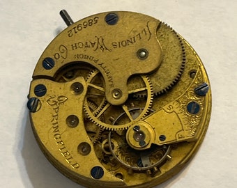 Antique 35mm Gold Jeweled Pocket Watch Movement