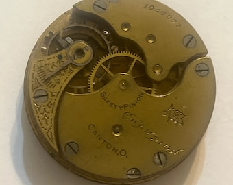Antique 42mm Gold Jeweled Pocket Watch Movement