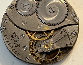 Antique 28mm Etched Pocket Watch Movement