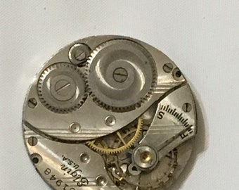 Antique 28 mm Etched Pocket Watch Movement