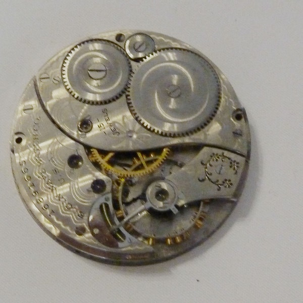 Antique 40mm Elgin Pocket Watch Dial and Movement