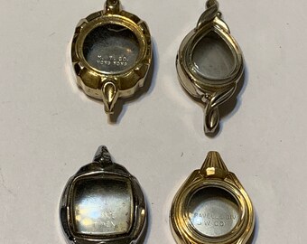 4 Vintage Gold and Silver Ladies Watch Cases