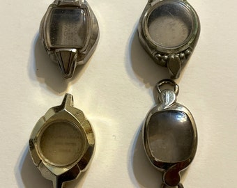 4 Vintage Silver Ladies Watch Cases