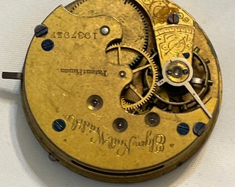 Antique 35mm Gold Jeweled Pocket Watch Movement