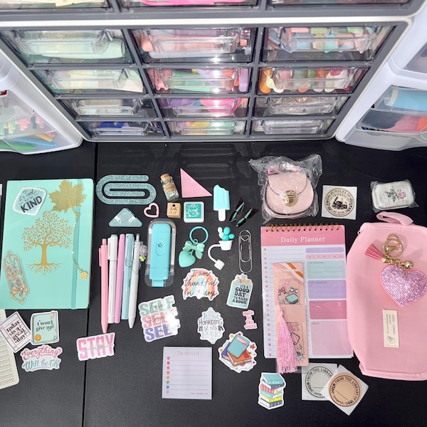 Tiffany Pink Bookish Bundle: Aesthetic Reader Gift Set, Cute Book Lover Accessories, Pastel Bibliophile Gift Box