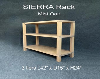 En stock: Estante doble para audio SIERRA - Roble niebla