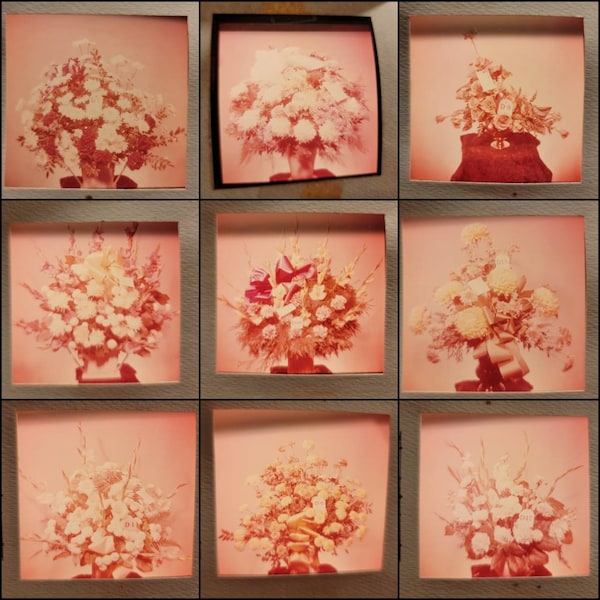 1958 funeral flower slides with cards