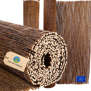 Brise-vue en osier naturel fait main, clôture en saule pour balcon et jardin, écran d’intimité décoratif en wicker naturel 3 mètres de long