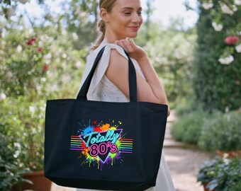 Totally 80's Tote Bag, Colorful Neon 80's Bag, Neon Retro Tote Bag, 1980's Tote Bag, 80's Gitf, 80's Party Bag