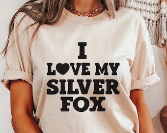 I Love My Silver Fox Vintage Comfort Colors shirt Gildan Sweatshirt,Retro Wildlife Lover Shirt,Silver Fox Shirt Older Beauty,Fox Lover gift
