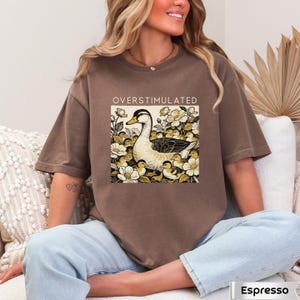 Overstimulated Mama Duck Shirt,Overwhelmed Mom Gift,Farm Animal Graphic Tee,Cottagecore Duck Tee,Mother's Day Gift Tee,Cozy Mom Tee,mom top image 11