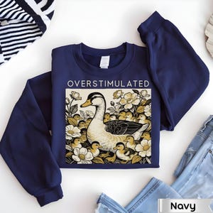 Overstimulated Mama Duck Shirt,Overwhelmed Mom Gift,Farm Animal Graphic Tee,Cottagecore Duck Tee,Mother's Day Gift Tee,Cozy Mom Tee,mom top image 8