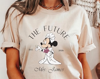 Custom Future Mrs, Disney Fiancee Comfort Colors Shirt Gildan Sweatshirt,Bachelorette Party Shirt, Minnie Mrs. Mickey Mr. Tee,Minnie Bride