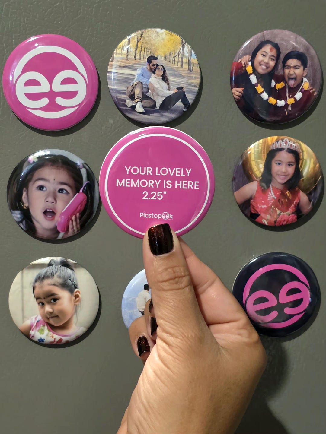 Custom Button Photo Magnets [2.25" or 2"] Personalized Fridge Decor ...