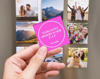 Custom Photo Magnets [2"x2"] | Fridge Decor | Small Magnet, Room & Locker Deco | Mini Magnets | Occasional Gift | Personalized Gifts