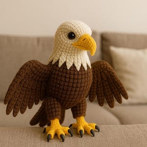 Padrão de crochê Amigurumi de Águia – Brinquedo de Pelúcia Realista (Padrão em PDF)