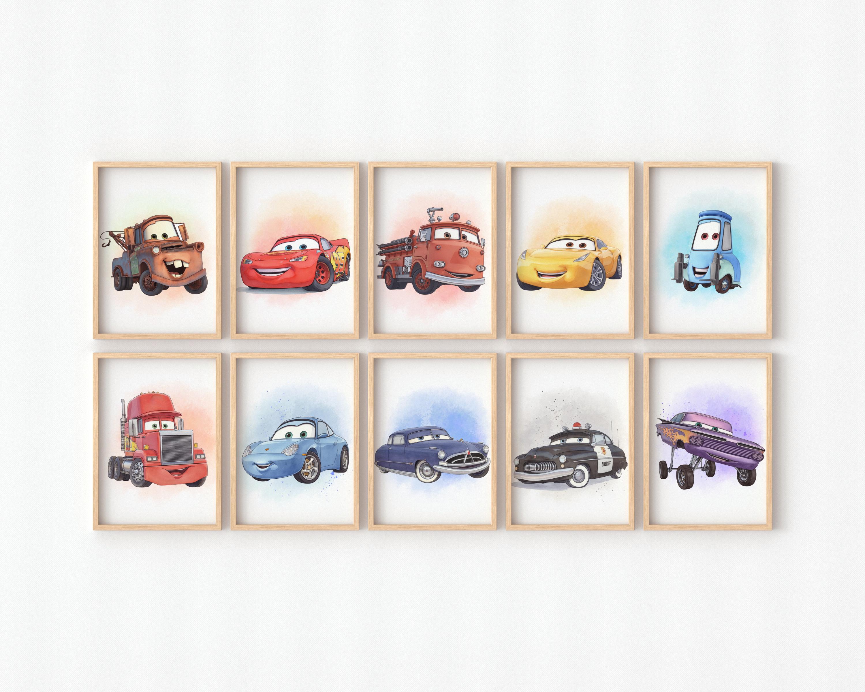 Cars Collection Print Cars Wall Art - Set of 10 | | Printable Kids Room Decor | Cartoon ...